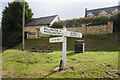 Road sign on Stocks Hill, Huggate