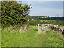SE1227 : Gate and stile on FP 10/172/7 to Sun Wood, Shelf by Humphrey Bolton
