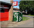 Clothes donation bin on an Overmonnow corner, Monmouth