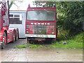 Old Dennis fire engine in a haulage yard at Pantygarn