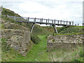 Sandal Castle: footbridge over the outer ditch