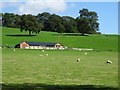 Farm building and field