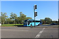 Local bus on the Northfield Roundabout, Milton Keynes