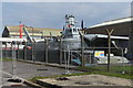 View through the fence at the Hovercraft Museum