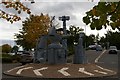 Sculpture on roundabout at Telford Forge Retail Park