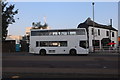 White bus on Belgrave Gate, Leicester