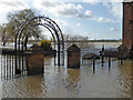 SO8832 : A rather damp Victoria Gardens, Tewkesbury by Chris Allen