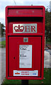 Close up, Elizabeth II postbox on High Street, Swinton