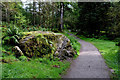 Path with large bounder, Gortin Glens Forest Park