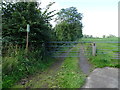 Gated farm track (bridleway) off James Lane