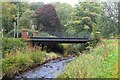 NT1451 : Lyne Water and bridge, West Linton by Jim Barton