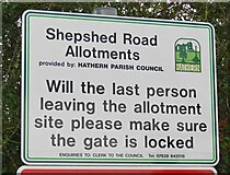 SK4922 : Shepshed Road Allotments sign by Andrew Tatlow