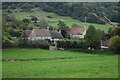 Cottages at Dundon seen across field