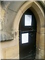 SJ4034 : Ellesmere church: signs setting out Coronavirus restrictions by Christopher Hilton