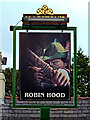 The Robin Hood pub sign near Buglawton, Cheshire