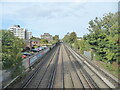 View from the footbridge at Dyers Lane