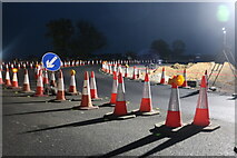 SP4490 : New roundabout under construction on Watling Street by David Howard