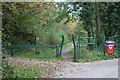 Start of a riverside path at Pont Lawrence Rees