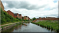 Canal and apartments in Kidderminster, Worcestershire