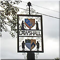TL8654 : Lawshall village sign by Adrian S Pye