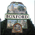 TL9640 : Boxford village sign by Adrian S Pye