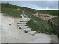 SZ2984 : Steps at The Needles, near Alum Bay by Malc McDonald