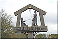 TM3692 : Ellingham village sign by Adrian S Pye