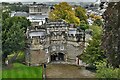 Skipton Castle: Outer Gate with Clifford motto 