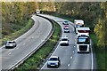 Borley Green: A14 eastwards from the Wood Road bridge