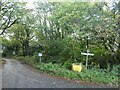 Signpost and road junction at Berrydown