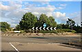 TL0159 : Roundabout on Bedford Road, Sharnbrook by David Howard