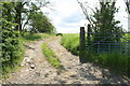 SD8653 : Field gateway on south side rural road west of Swinden Moor Head Farm by Luke Shaw