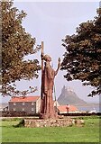 NU1241 : Statue of St Aidan, Holy Island by Martin Tester