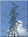 Pylon and power lines near Wombourne in Staffordshire