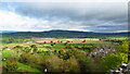 B4388 & view towards Long Mountain from Montgomery Castle