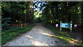 Southern entrance to Whitwell Woods from A619