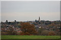 Looking across farmland from Trent Park to St Mary Magdalene, Windmill Hill