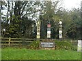 Sign and wood carvings at Wiveliscombe 