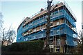 Scaffolded flats on West End Lane, West Hampstead