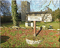 TG0829 : Thurning village sign by Adrian S Pye
