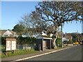 Bus stop and notice board in Bleadon