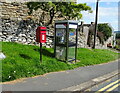 Elizabeth II postbox and telephone box, Harmby