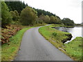 NN2229 : Glen Orchy - Road (B8074) beside the River Orchy by Peter Wood