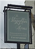 SE5579 : Sign for the Stapylton Arms, Wass  by JThomas