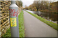 Anti-lockdown protest sticker by the Leeds - Liverpool Canal