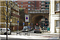 TQ3180 : Burrell Street SE1 with railway bridge by Robin Webster
