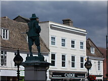 TL3171 : Oliver Cromwell statue, Market Hill, St Ives by Peter S