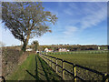 Footpath and new house building at Chilcomb