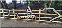 SK1285 : Edale church, part of the Penny Pot Cafe fence by Chris Morgan