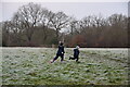 Running in a frosty field